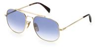 David Beckham zonnebril 7004/S cat. 3 rond staal goud/blauw