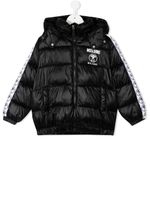 Moschino Kids doudoune à bande logo - Noir