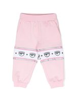 Chiara Ferragni Kids pantalon de jogging Eyelike en coton - Rose