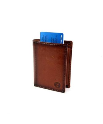 Met Figuretta Card protector in Bilfold leren portemonnee Bruin