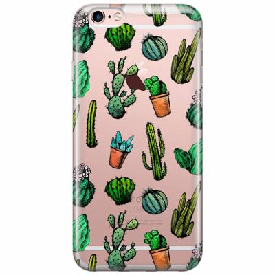 iPhone 6/6S transparant hoesje - Cactus printje iPhone 6/6S transparant hoesje - Cactus printje