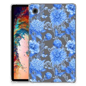 Siliconen Hoesje voor Samsung Galaxy Tab A9 Flowers Blue