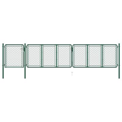 vidaXL Poort 100x495 cm staal groen