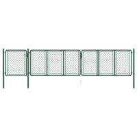 vidaXL Poort 100x495 cm staal groen