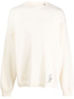 Maison MIHARA YASUHIRO pull à effet usé - Blanc