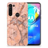 Motorola Moto G8 Power TPU Siliconen Hoesje Marmer Oranje - thumbnail