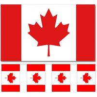 Canada versiering/feestartikelen set - vlag 90 x 150 cm - vlaggenlijn van 300 cm - landen