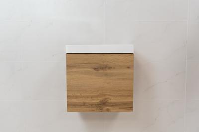 Sanigoods Minimo toiletmeubel 40cm dakota oak met witte fontein zonder kraangat