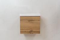 Sanigoods Minimo toiletmeubel 40cm dakota oak met witte fontein zonder kraangat