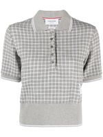 Thom Browne polo en tweed à carreaux - Gris