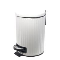 1x Witte badkamer/toilet vuilnisbakken/pedaalemmers RVS 3 liter 26 cm   -