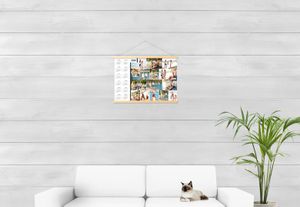 Jaarplanner met magnetische hanger 60 x 40 cm Hout