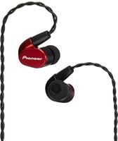Pioneer SE-CH5T (R) Hi-Res Audio In-Ear hoofdtelefoon (over-the-ear-kabel, verloopvrij, gevlochten ontwerp, bedieningselement, microfoon, oproepnamefunctie, voor iPhone, Android smartphones), rood