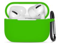 Hoesje geschikt voor Apple Airpods Pro - Softcase - Sleutelhanger - Cover - Extra dun - Siliconen - Lichtgroen