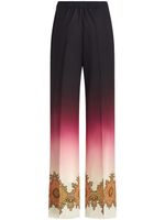 ETRO pantalon en soie à effet dégradé - Rouge