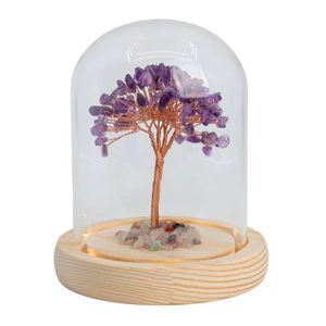 Edelsteen Boompje Spiritualiteit Amethist in Glas (14 cm)