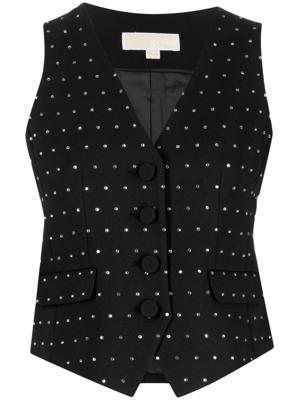 Michael Michael Kors Gilet met kristallen en V-hals - Zwart