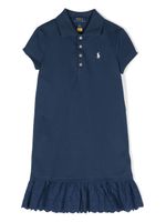 Ralph Lauren Kids robe en coton à logo brodé - Bleu