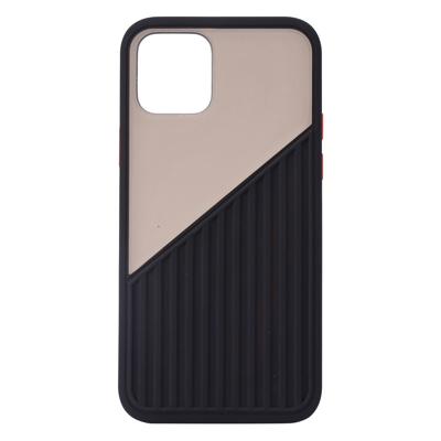 Shop4 - iPhone 12 Hoesje - Back Case Half Transparant Zwart Shop4 - iPhone 12 Hoesje - Back Case Half Transparant Zwart