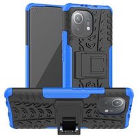 Antislip Xiaomi Mi 11 Pro Hybrid Case met Standaard - Blauw / Zwart - thumbnail