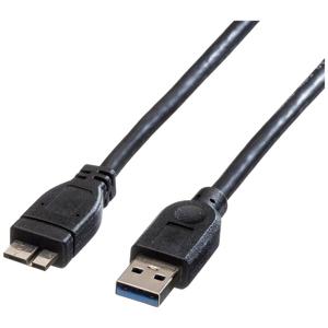 ROLINE USB 3.2 Gen 1 kabel, type A M - Micro A M, zwart, 2 m