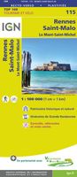 Fietskaart - Wegenkaart - landkaart 115 Rennes - Saint-Malo | IGN - In - thumbnail