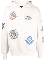 Daily Paper hoodie en coton à imprimé graphique - Blanc