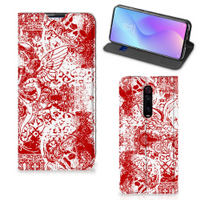 Mobiel BookCase Xiaomi Mi 9T Pro Angel Skull Rood - thumbnail