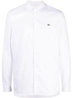 Lacoste logo-embroidered poplin cotton shirt - Blanc