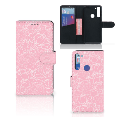 Motorola Moto G8 Hoesje White Flowers
