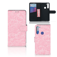 Motorola Moto G8 Hoesje White Flowers