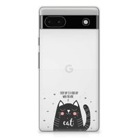 Google Pixel 6A Telefoonhoesje met Naam Cat Good Day