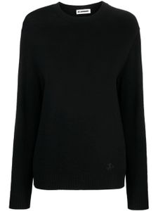 Jil Sander logo-embroidered wool sweatshirt - Noir