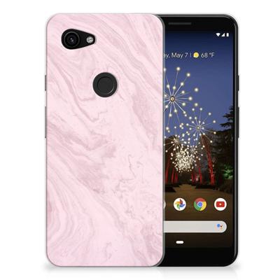 Google Pixel 3A TPU Siliconen Hoesje Marble Pink - Origineel Cadeau Vriendin