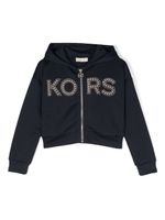 Michael Kors Kids hoodie zippé à logo clouté - Bleu - thumbnail