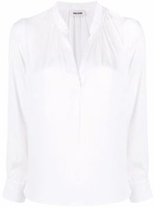 Zadig&Voltaire blouse satinée à col v - Blanc