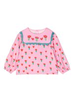 Stella McCartney Kids t-shirt fleuri à manches longues - Rose