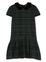 Ralph Lauren Kids robe lissée en laine à motif tartan - Vert