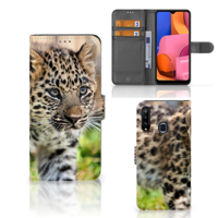 Samsung Galaxy A20s Telefoonhoesje met Pasjes Baby Luipaard