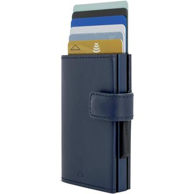 ÖGon Kaarthouder Cascade Snap 7 X 2,2 Cm Leer/aluminium Blauw