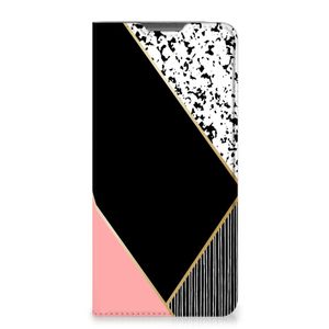 Motorola Moto G52 | Moto G82 Stand Case Zwart Roze Vormen