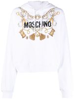 Moschino hoodie en coton à logo imprimé - Blanc - thumbnail