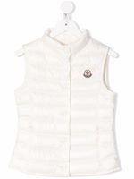 Moncler Enfant gilet matelassé à patch logo - Blanc