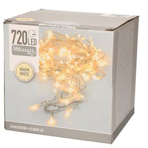 Kerstverlichting transparant 720 warm witte lampjes buiten 5400 cm   -