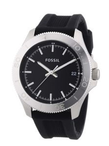 Horlogeband Fossil AM4443 Silicoon Zwart 22mm