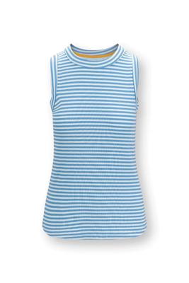 Pip Studio Trinity Top Mouwloos Little Sumo Stripe Blauw XXL