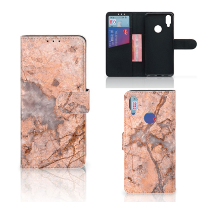 Xiaomi Redmi Note 7 Bookcase Marmer Oranje