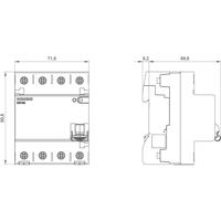 Siemens 5SV33444 5SV3344-4 Aardlekschakelaar B 4-polig 40 A 0.03 A 400 V - thumbnail