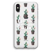 Cactus quote: iPhone XS Transparant Hoesje - thumbnail