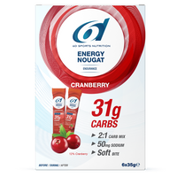 6d Sports Nutrition Energy Nougat Cranberry 6 X 35g - thumbnail